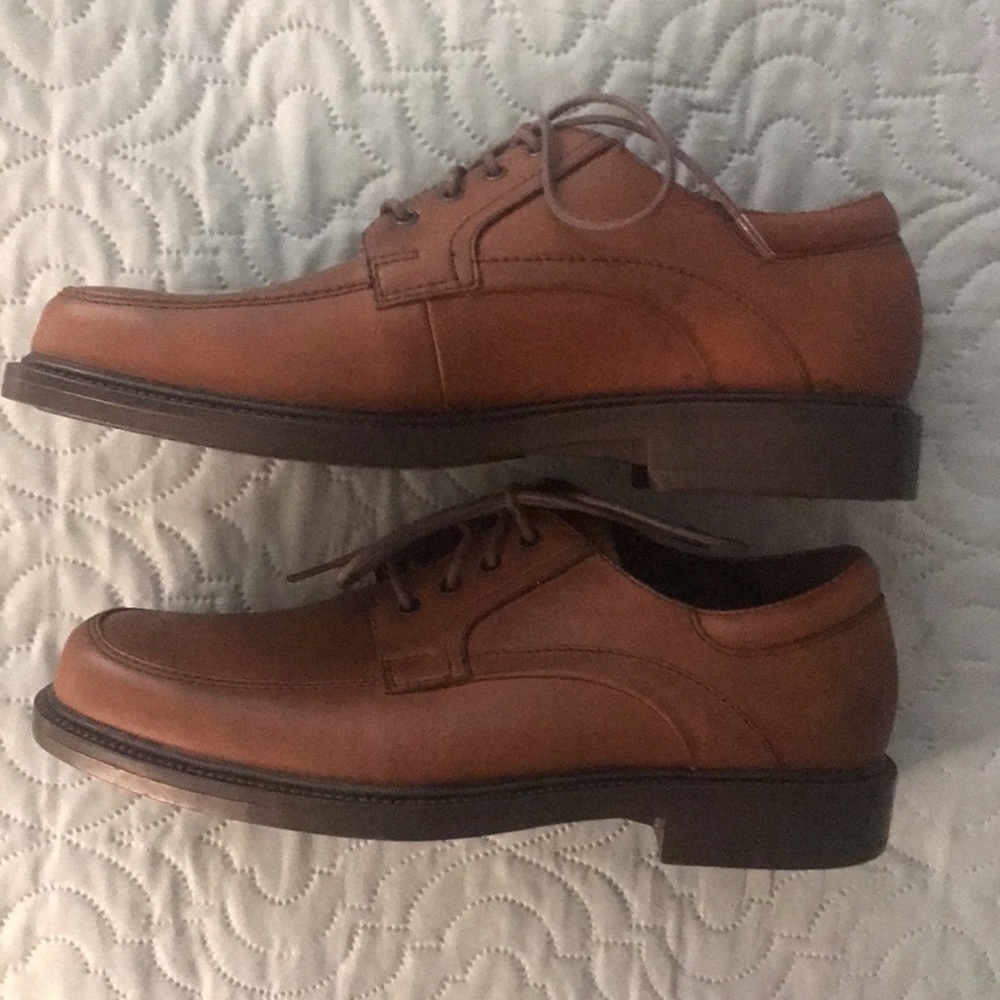 New Nunn Bush Classic Brown Leather Tie Shoes Waterproof Soles Size 8.5 Men - Picture 3 of 13